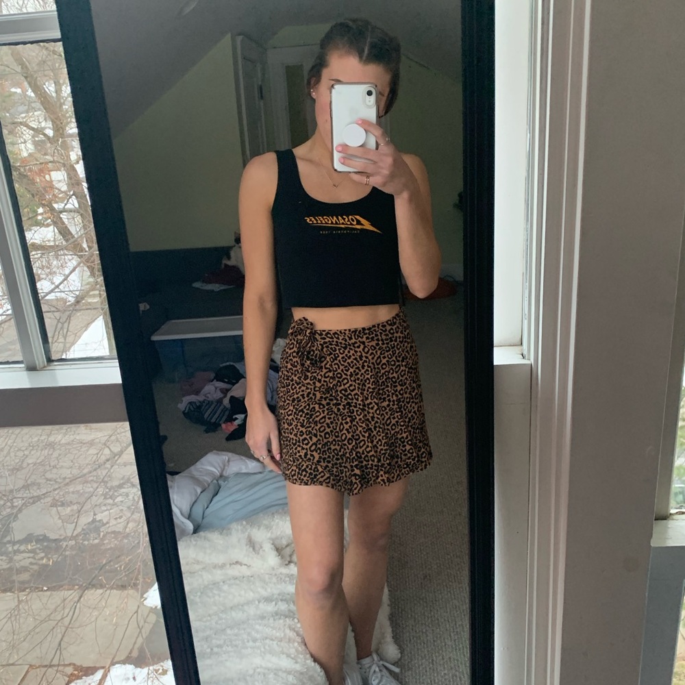 Cheetah print wrap skirt